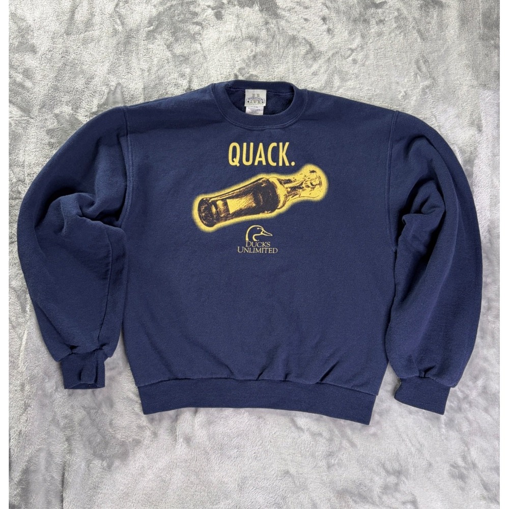Marathon Quack. Ducks Unlimited Sweatshirt Unisex XL (18-20) Navy Blue